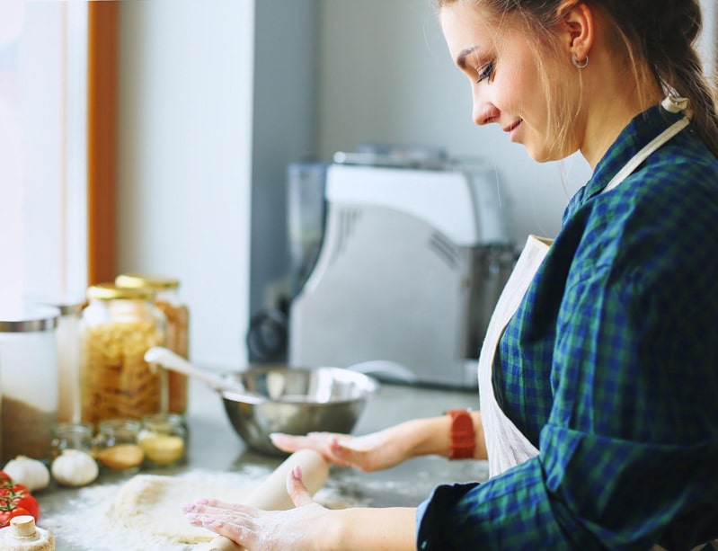 a household manager performing kitchen duties